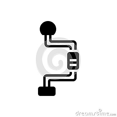 Black solid icon for Brace, compress and pucker Stock Photo