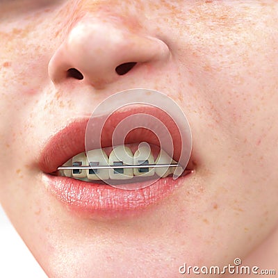 Brace smile Stock Photo