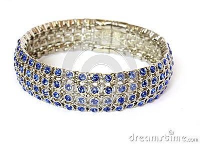 Bracelet with blue crystals Stock Photo