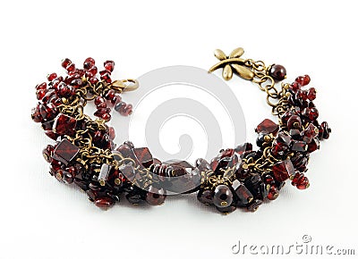 Bracelet with Garnet Stock Photo