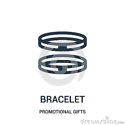 bracelet icon vector from promotional gifts collection. Thin line bracelet outline icon vector illustration. Linear symbol for use Vector Illustration