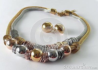 Bracelet and necklace 3 colors Stock Photo