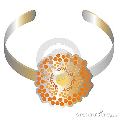 Bracelet with an orange flower Vector Illustration