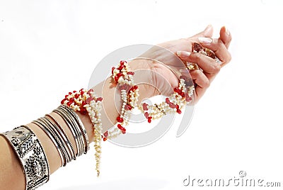 Bracelet & pearls Stock Photo
