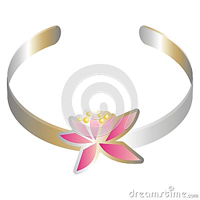 Bracelet with a pink flower Vector Illustration