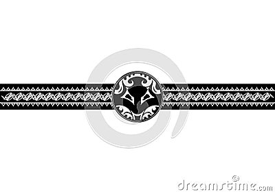 Black and white bracelet tattoo, geometry, isolated Vector Illustration