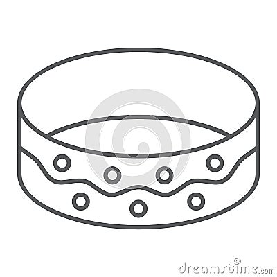 Bracelet thin line icon, jewellery and accessory, bangle sign, vector graphics, a linear pattern on a white background. Vector Illustration