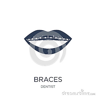 Braces icon. Trendy flat vector Braces icon on white background Vector Illustration