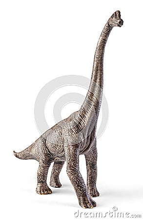 Brachiosaurus dinosaurs toy isolated on white background with clipping path. Stock Photo