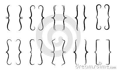 Bracket brace curly symbol Vector Illustration
