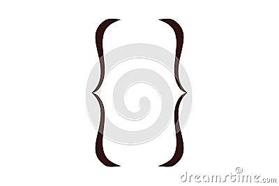 Bracket parenthesis vector. Linear shape icon for text. Typographic symbols of mathematics. Flat illustrations Vector Illustration