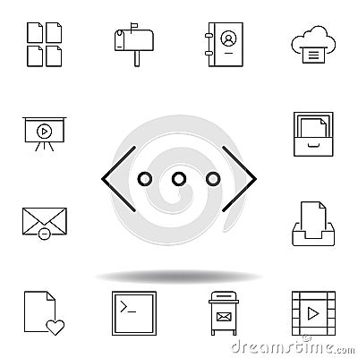 brackets code html outline icon. Detailed set of unigrid multimedia illustrations icons. Can be used for web, logo, mobile app, UI Cartoon Illustration