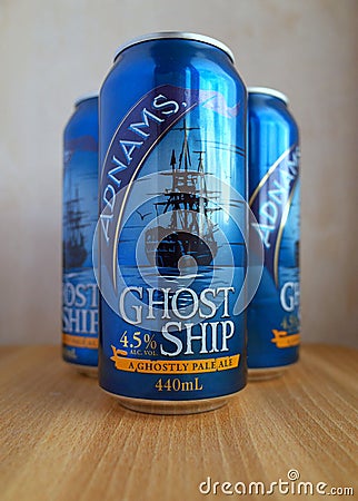 Cans of Adnams Ghost Ship Pale Ale Editorial Stock Photo