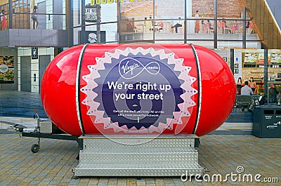 Virgin Media Marketing Stand in Bracknell, England Editorial Stock Photo