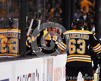 Brad Marchand and Shawn Thornton. Editorial Stock Photo