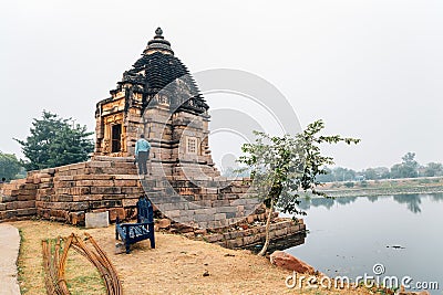 Brahma Temple ancient ruins in khajuraho, India Editorial Stock Photo