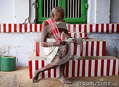 Brahmin in a traditional outfit Editorial Stock Photo