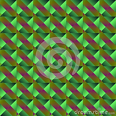 Braid of bright green squares and triangles in light Stock Photo