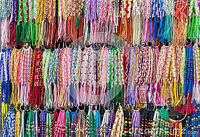 Braided friendship bracelets Stock Photo