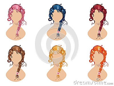 Braided Hair Style Vector Illustration