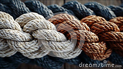 Braided Rope Multi Colored Braids Teamwork Unity Diversity Stock Photo