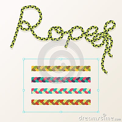 Braided rope pattern seamless for decoration design. Rope brush for illustrator. Easy to use and modify. Stock Photo