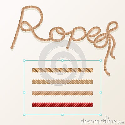 Braided rope pattern seamless for decoration design. Rope brush for illustrator. Easy to use and modify. Stock Photo