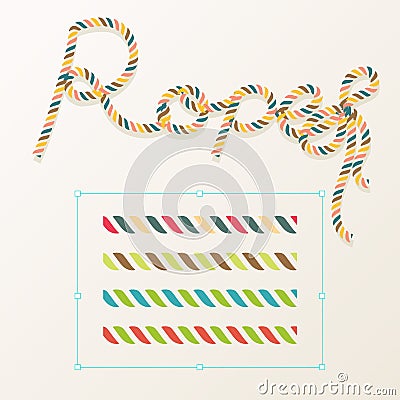 Braided rope pattern vector seamless for decoration design. Rope brush for illustrator. Easy to use and modify. Vector Illustration