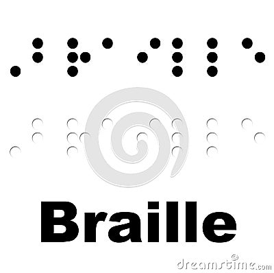 Braille translated into Braille (UK, US) Stock Photo