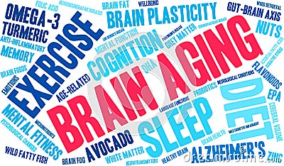 Brain Aging Word Cloud Vector Illustration