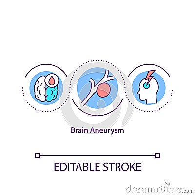 Brain aneurysm concept icon Vector Illustration