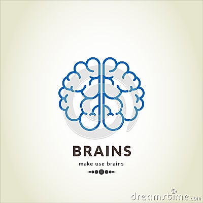 Brain blue icon Smart concept Stock Photo