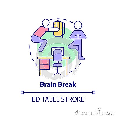 Brain break concept icon Vector Illustration