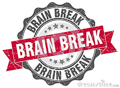 brain break stamp Vector Illustration