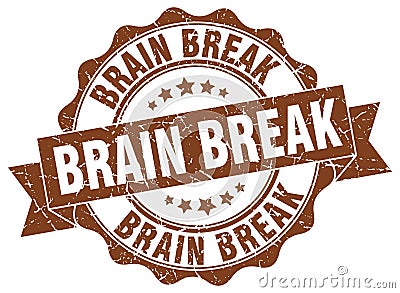 Brain break stamp Vector Illustration