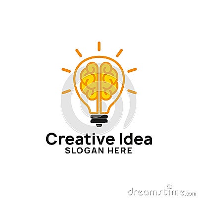 brain bulb icon symbol design. creative idea logo design template Vector Illustration