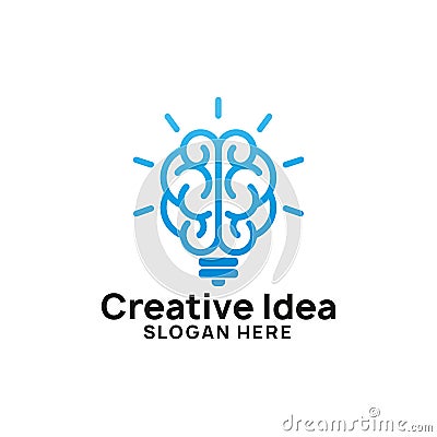 brain bulb icon symbol design. creative idea logo design template Vector Illustration