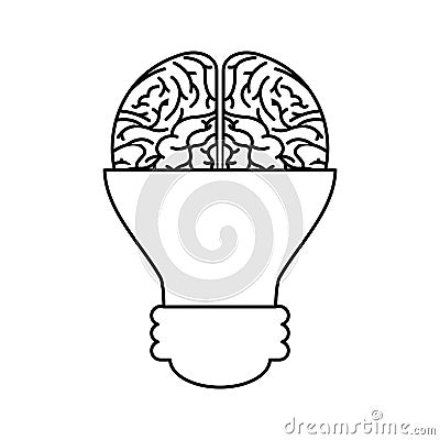 Brain with bulb icon Vector Illustration