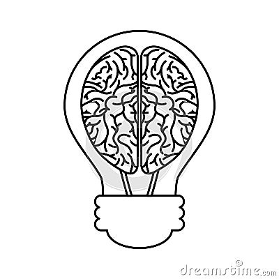 Brain with bulb icon Vector Illustration