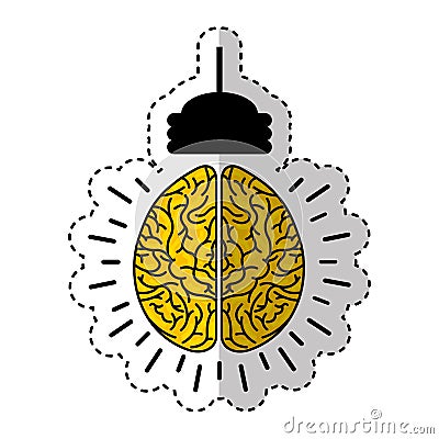 Brain with bulb icon Vector Illustration