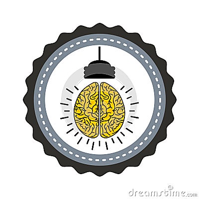 Brain with bulb icon Vector Illustration