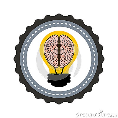 Brain with bulb icon Vector Illustration