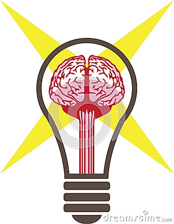 Brain bulb vector Vector Illustration