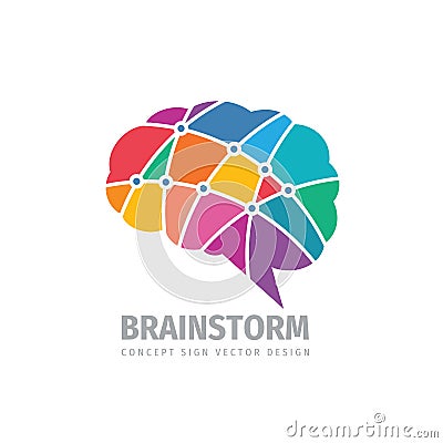 Brain - business vector logo template concept illustration. Abstrat human mind icon. Creative idea colorful sign. Infographic Vector Illustration