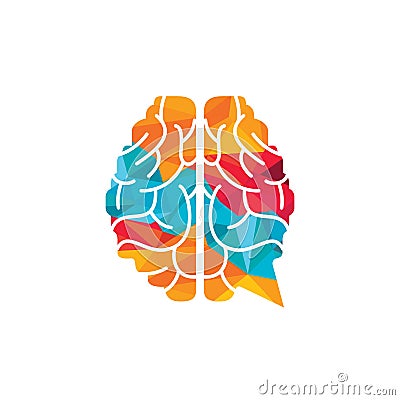 Brain chat vector logo template. Vector Illustration