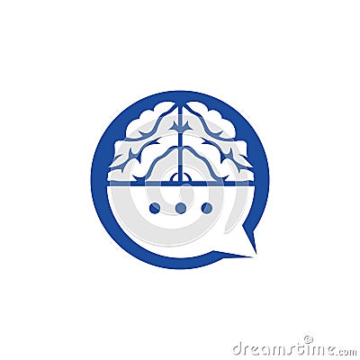 Brain chat vector logo template. Vector Illustration