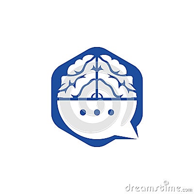 Brain chat vector logo template. Vector Illustration