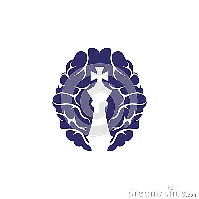 Brain chess vector logo design template. Vector Illustration