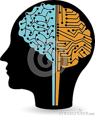 Brain circuit logo Vector Illustration