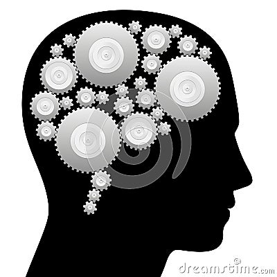 Brain Cog Wheels Thinking Machine Vector Illustration